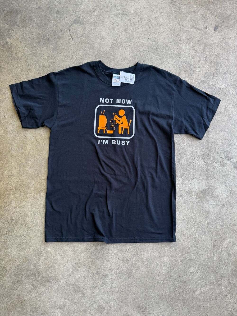 Vintage Y2K Not Now I'm Busy Graphic T-Shirt Size M